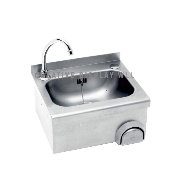 Knee operated Hand Wash Sink with Wall-Mounted